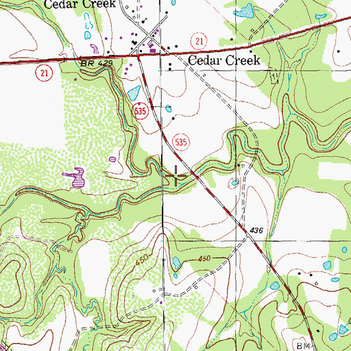 Topographic Map of Maha Creek, TX