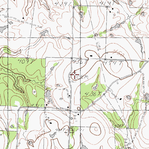 Topographic Map of Moorehead Cemetery, TX