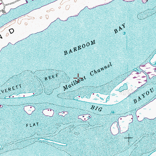 Topographic Map of Mailboat Channel, TX