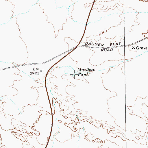 Topographic Map of Mailbox Tank, TX