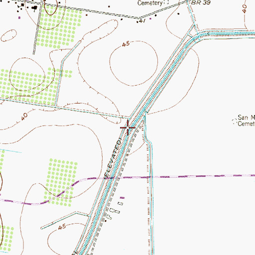 Topographic Map of Main Branch Northeast Canal, TX