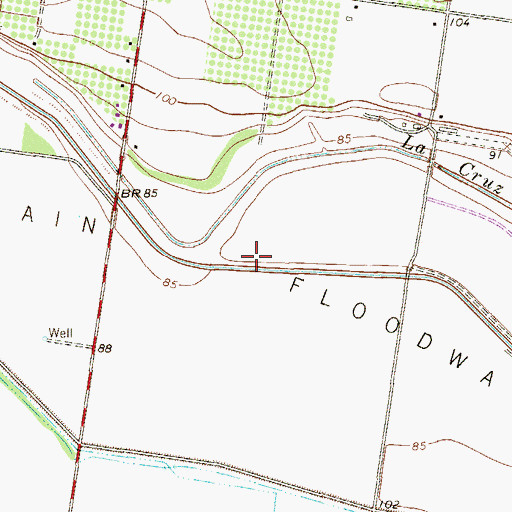 Topographic Map of Main Floodway, TX