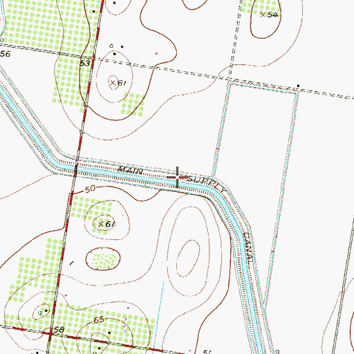 Topographic Map of Main Supply Canal, TX