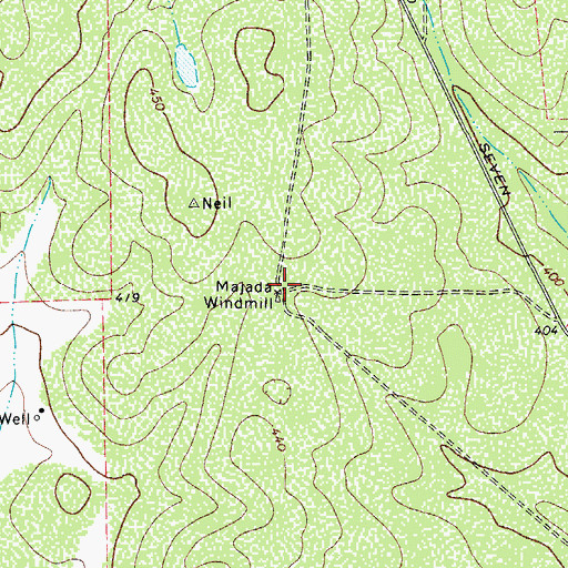 Topographic Map of Majada Windmill, TX