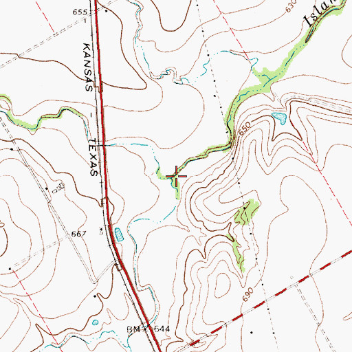 Topographic Map of Majors Branch, TX