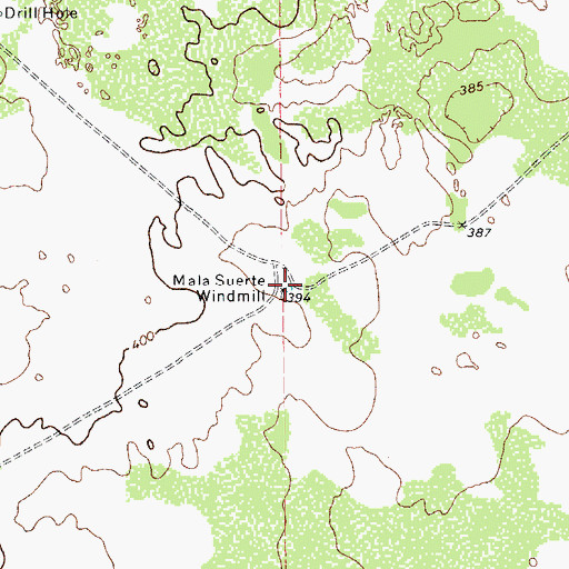 Topographic Map of Mala Suerte Windmill, TX