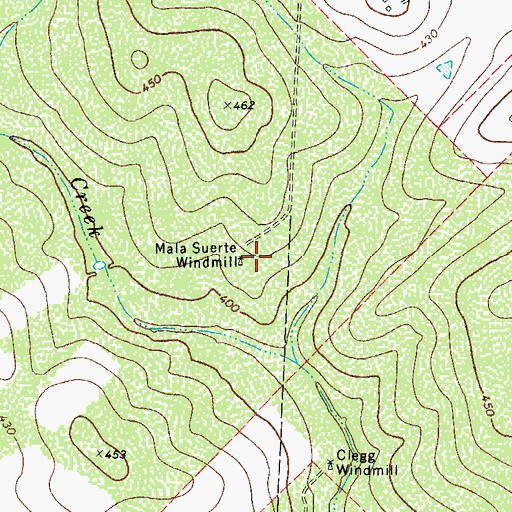 Topographic Map of Mala Suerte Windmill, TX