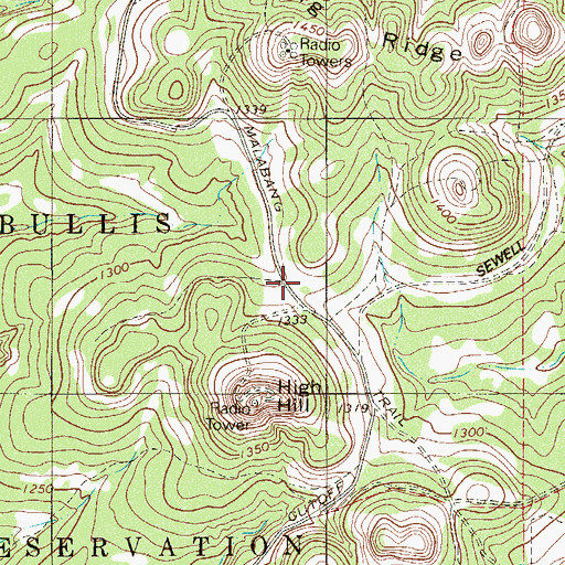Topographic Map of Malabang Trail, TX