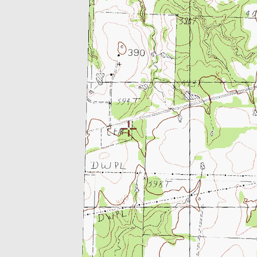 Topographic Map of Malakoff Cemetery, TX