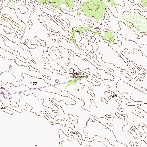Topographic Map of Maleta Windmill, TX