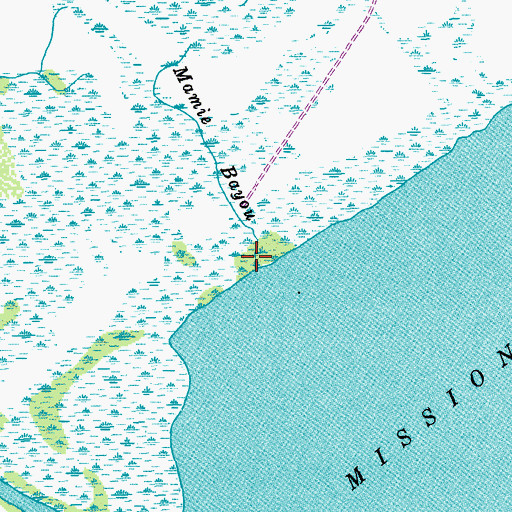 Topographic Map of Mamie Bayou, TX