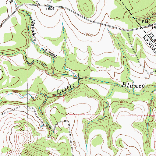 Topographic Map of Manahan Creek, TX