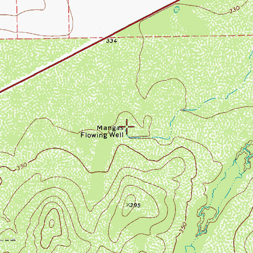 Topographic Map of Mangas Flowing Well, TX