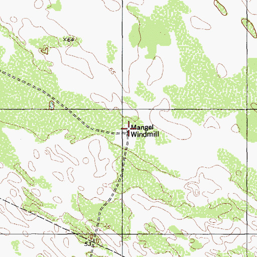 Topographic Map of Mangel Windmill, TX