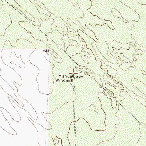 Topographic Map of Manuel Windmill, TX