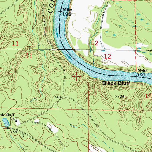 Topographic Map of Black Bluff Landing (historical), AL
