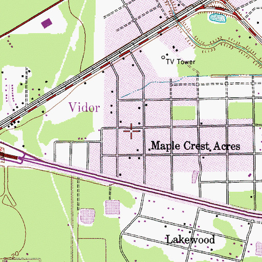 Topographic Map of Maple Crest Acres, TX
