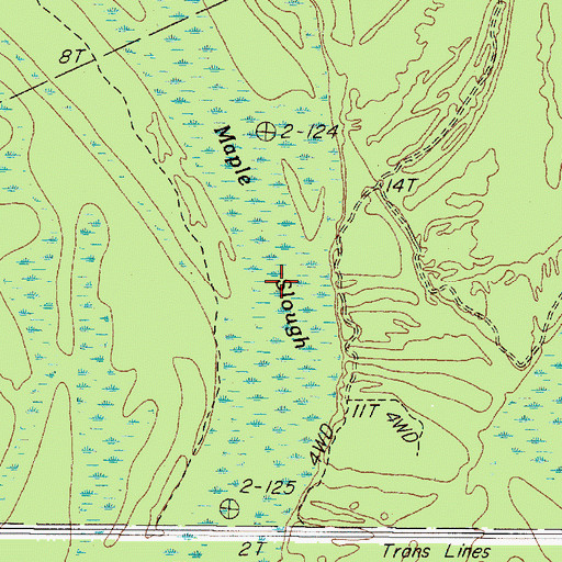 Topographic Map of Maple Slough, TX