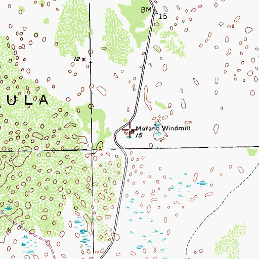 Topographic Map of Marano Windmill, TX