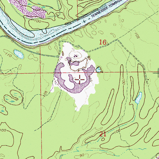 Topographic Map of Blue Lake, AL