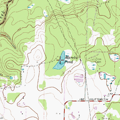 Topographic Map of Marchs Pond, TX