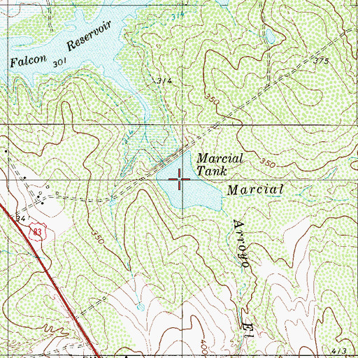 Topographic Map of Marcial Tank, TX