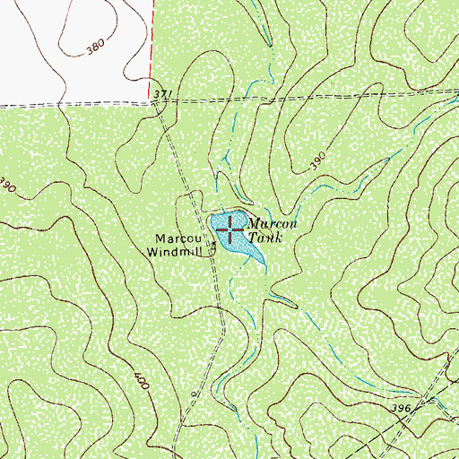 Topographic Map of Marcou Tank, TX