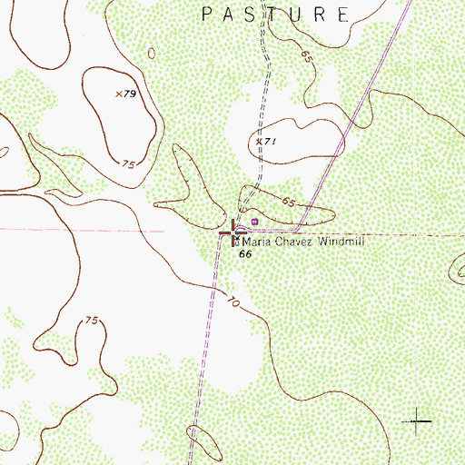 Topographic Map of Maria Chavez Windmill, TX