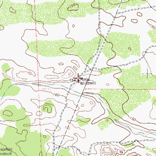 Topographic Map of Maria Windmill, TX