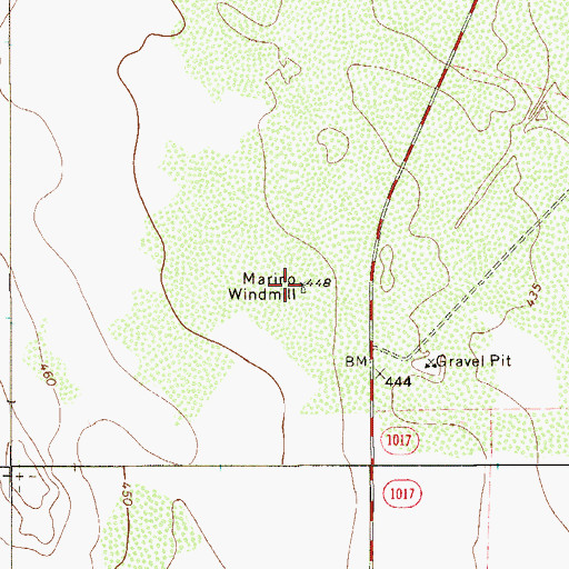 Topographic Map of Marino Windmill, TX