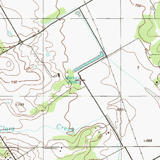Topographic Map of Marion Wells, TX