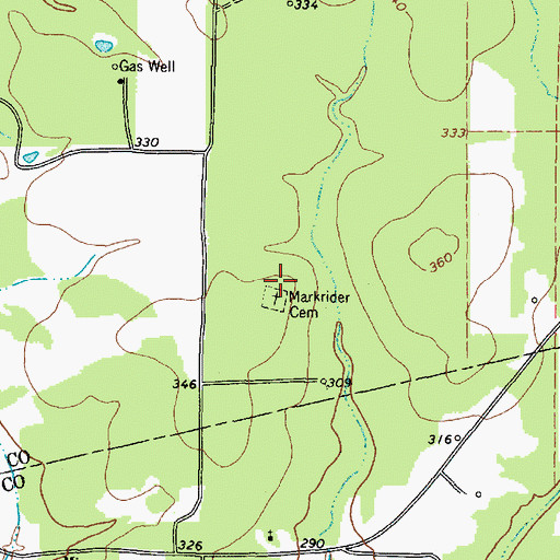 Topographic Map of Harkrider Cemetery, TX