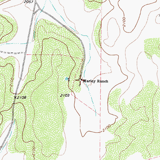 Topographic Map of Marley Ranch, TX