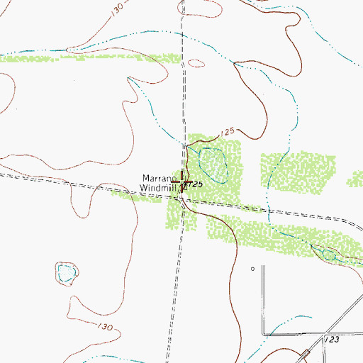 Topographic Map of Marrano Windmill, TX