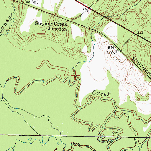 Topographic Map of Mars Branch, TX