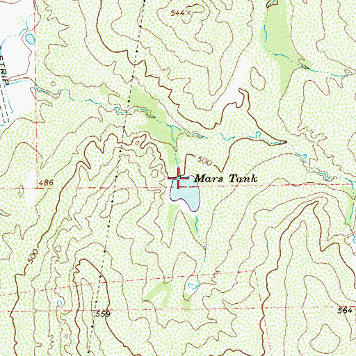 Topographic Map of Mars Tank, TX