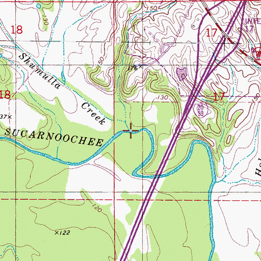 Topographic Map of Brown Brick Creek, AL