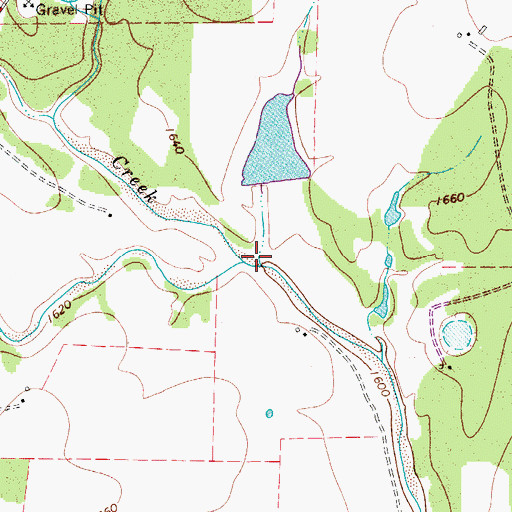 Topographic Map of Marschall Creek, TX