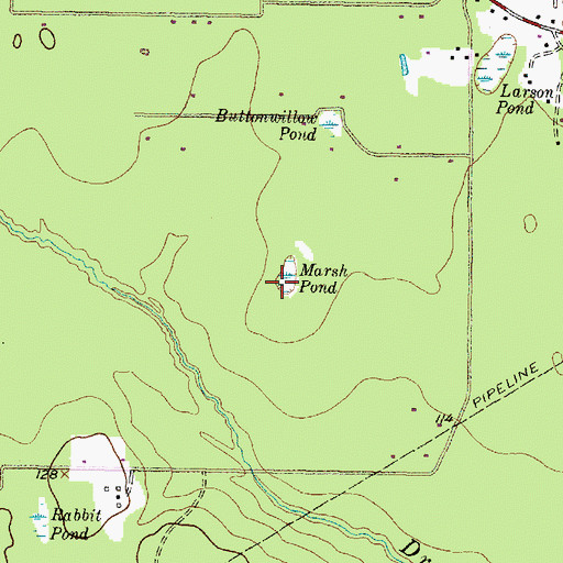Topographic Map of Marsh Pond, TX
