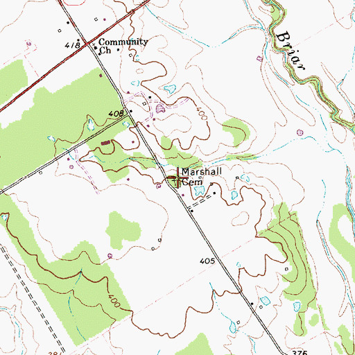 Topographic Map of Marshall Cemetery, TX