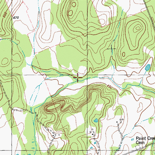 Topographic Map of Marshy Branch, TX