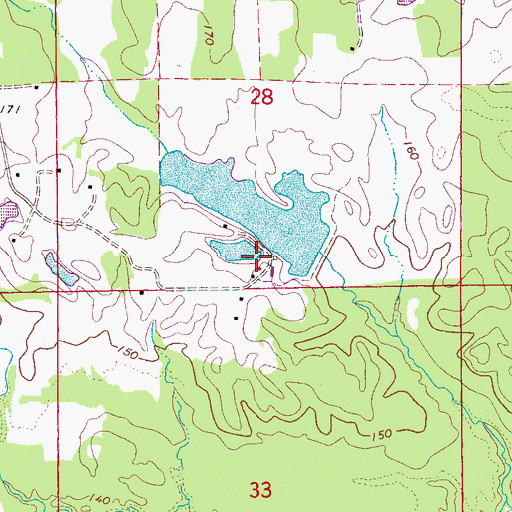 Topographic Map of Buchannon Lake, AL