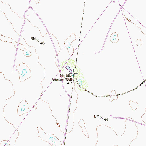 Topographic Map of Martillo Artesian Well, TX