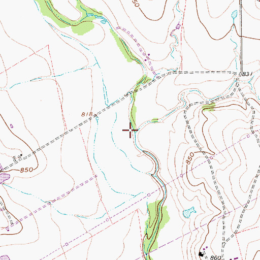 Topographic Map of Martin Branch, TX