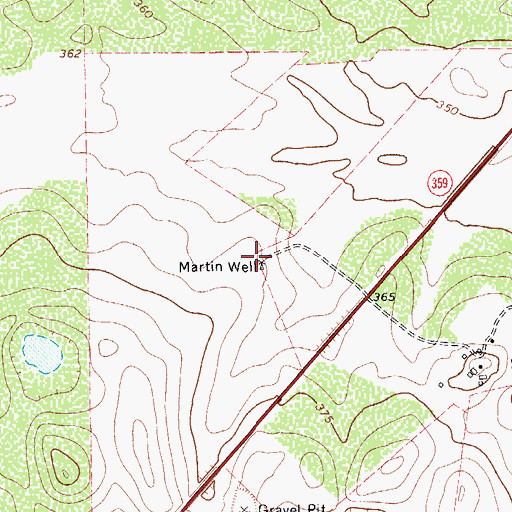 Topographic Map of Martin Well, TX
