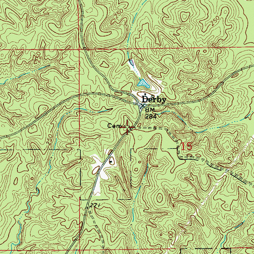 Topographic Map of Campbell Cemetery, AL