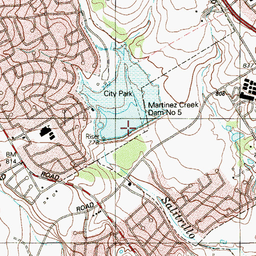 Topographic Map of Martinez Creek Dam Number 5, TX