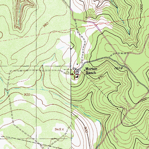 Topographic Map of Marton Ranch, TX
