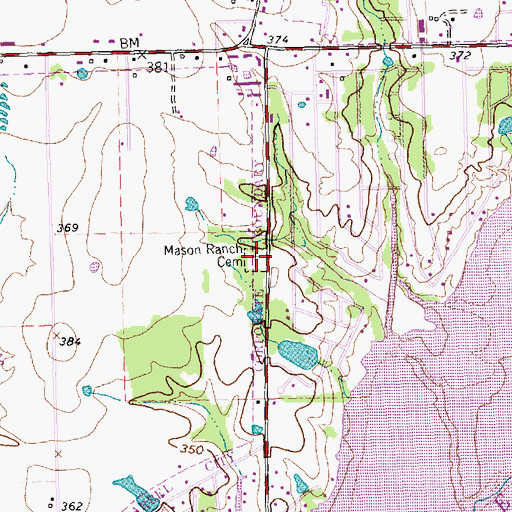 Topographic Map of Mason Ranch Cemetery, TX