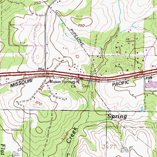 Topographic Map of Mason Springs Church, TX